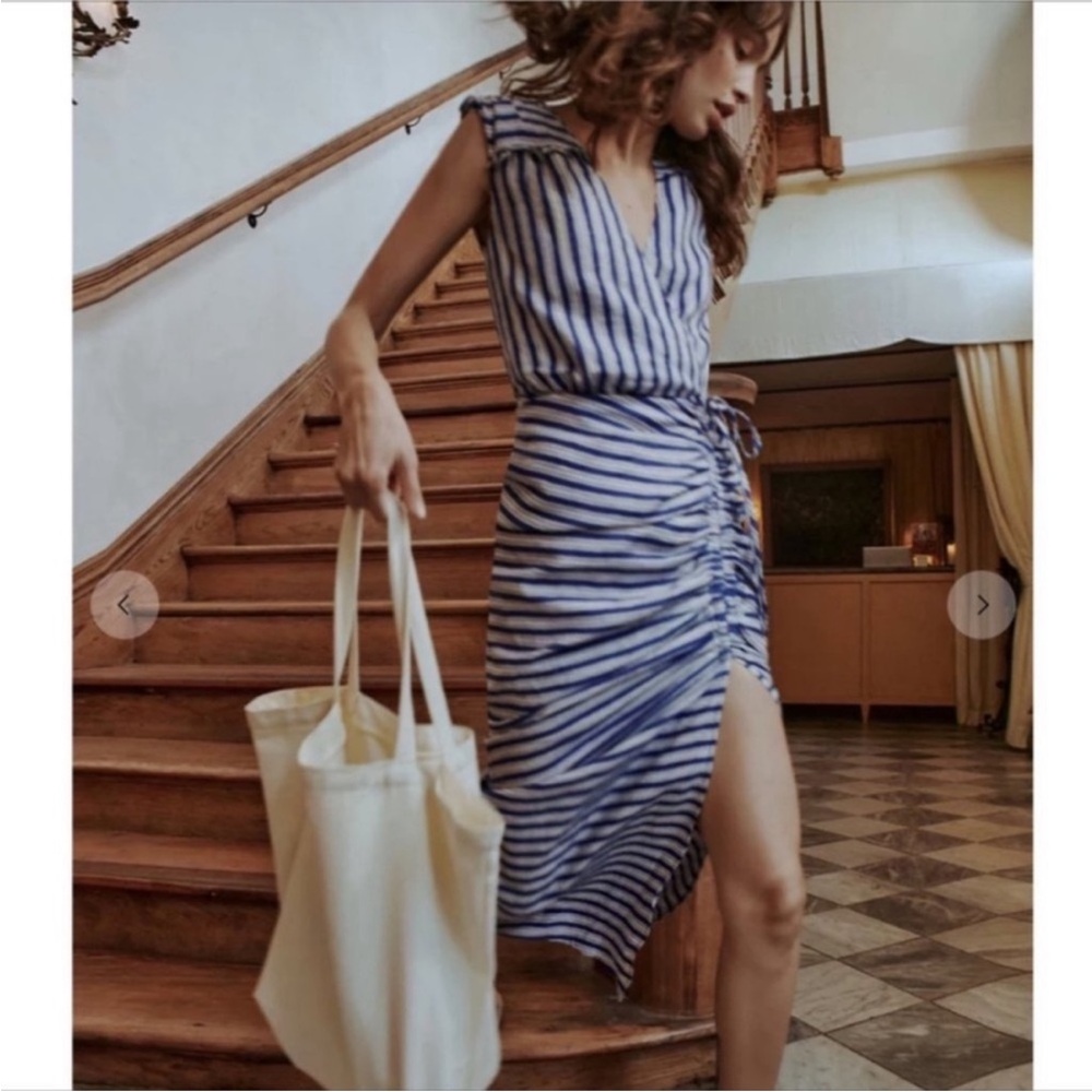 NWT Veronica Beard  Teagan Blue Striped Dress